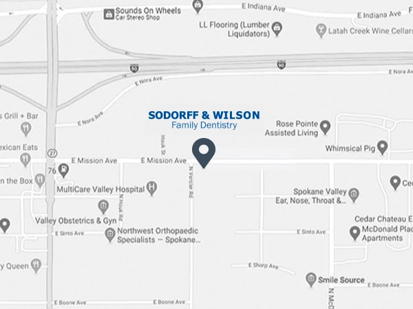 Sodorff and Wilson Family Dentistry dental office location map